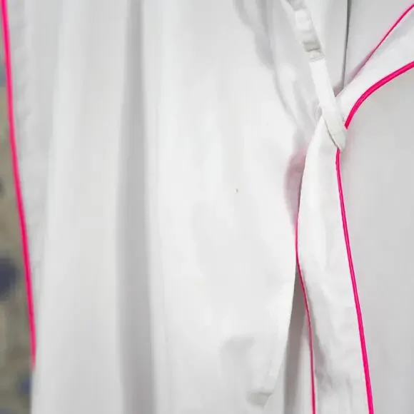 W Hotel Boca Terry White Hooded Bathrobe Pink Trim One Size Exclusive Shanghai - Picture 11 of 15